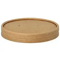 Papstar Starpak Deckel für Suppenbecher, Pappe rund Ø 9,8 cm, 1,6 cm braun 500 Stück