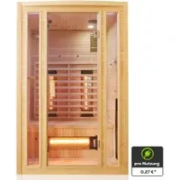 TroniTechnik Infrarotkabine Infrarotsauna MANILA 120cm x 100cm inkl. 5 Vollspektrumstrahler, 2 Personen, LED, Hemlock