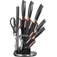 Evym 9-tlg. Premium Küchenmesser-Set Schwarz