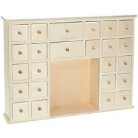 Buttinette Adventskalender aus Holz, 41,5 x 7 x 30,5 cm
