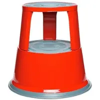 BRB-Lagertechnik BRB Rollhocker aus Stahlblech, 3 Lenkrollen, Höhe 430 mm, Tragkraft 150 kg, rot