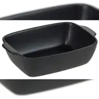 Metro Professional Rechteckige Auflaufform, Steinzeug, 40 x 25 x 8 cm, schwarz