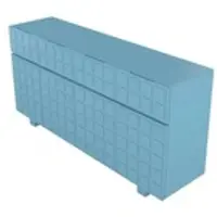 Skandica CUBO LONG Kommode 3D mit dekorierter Front / 4 Schubladen / 4 Türen / 169 cm / Blau