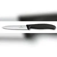 Victorinox 5x Gemüsemesser SWISS CLASSIC, mit Wellenschliff, Länge: 10 cm, Farbe: schwarz