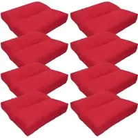NYVI Loungekissen SunLounge Outdoor 40x40 cm Rot 8er Set - Wasserabweisend, Schmutzabweisend, Bequem, für Stühle, Bänke, Boden