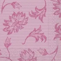 Mank Serviette aus Tissue - Lisboa in Bordeaux, 40 x 40 cm, 100 Stück - Floral Ornamente