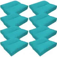 NYVI Loungekissen SunLounge Outdoor 40x40 cm Aqua 8er Set - Wasserabweisend, Schmutzabweisend, Bequem, für Stühle, Bänke, Boden