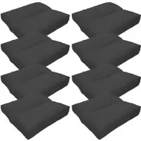 NYVI Loungekissen SunLounge Outdoor 40x40 cm Anthrazit 8er Set - Wasserabweisend, Schmutzabweisend, Bequem, für Stühle, Bänke, Boden