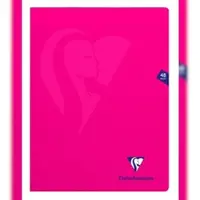 Clairefontaine 10x Heft Mimesys, 24x32 cm, 24 Blatt 90g, französische Lineatur Seyès, Einband aus Polypropylen - Rosa 313311C