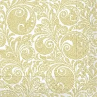 Mank Serviette Tissue Jordan in Gold, 33 x 33 cm, 100 Stück - Weihnachten Ornamente festlich