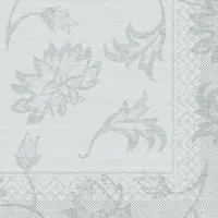 Mank Serviette aus Tissue - Lisboa in Grau, 40 x 40 cm, 100 Stück - Floral Ornamente