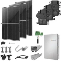 Enphase PV-Komplettanlage 15 kWp mit Mikrowechselrichtern, 36 Solarmodulen Glas-Glas black frame & Montagesystem Aufdach (* 0% MwSt. gem. §12 Abs. 3 UstG)