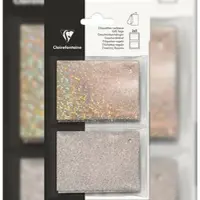 Clairefontaine 10x Geschenketiketten holografisch/Glitter, silber - Silber 617069C