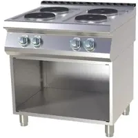 A&S polarny ElektroKochfeld Standgerät Edelstahl 4 Herdplatten 10,4kw 800x730x895mm 50-300¬∞C