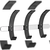 Alco Wandgarderobe Leiste Metall Haken Acryl 37x9,5x20cm schwarz/silber Packung mit 12 Stück