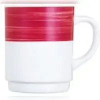 Arcoroc 12x Henkelbecher 0,25 l aus Opalglas Form Brush - Red / Rot