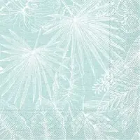 Mank Serviette aus Tissue, Kona in Sky 40 x 40 cm - 3lagig, 100 Stück - Floral Blätter Gräser