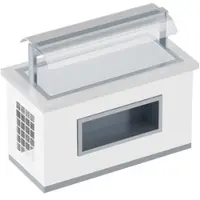 EURAST Kaltbufe t mit glatter platte und schutzschirm 4 gn 1/1-20 ausführung ww - 1650x850x1320 mm - 494 W 230/1V - 11148WW1