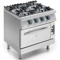 Mastro 700er Kochserie / Gasherd auf statischem Gasofen GN 2/1, 4 Brenner