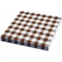 VEPATIM 1000x Servietten 33 x 33 cm 3-lagig 1/4 Falz KARO braun