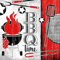 Mank Serviette Serviette BBQ-Time, 33 x 33cm, 50 Stück - stoffähnlich
