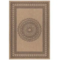 Carpetsale24 Indoor Outdoor-Teppich Flachgewebe Natürlicher Sisal Look Wetterfest Wohnzimmer Balkon Küche Terrasse Boho Design Grösse: 80x150 cm
