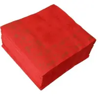 Ornamensa 50 Servietten Weihnachten Airlaid 40cm x 40cm rot mit Schneeflocken-Motiv
