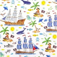 Home Fashion , Pirates, Lunch-Servietten aufgefaltetes Maß 33 cm x 33 cm, im Viertelfalz, 20 Stück pro Pack, 12 Pack pro Karton