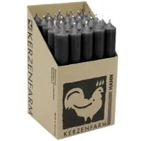 Kerzenfarm Hahn Stabkerzen Schwarz, 180/22 mm, , Brenndauer 8h, 25 St.