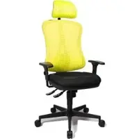 Topstar Bürostuhl Head Point SY, HE20P BC09X, schwarz/gelb, Stoff / Netz, Kopfstütze, bis 110 kg