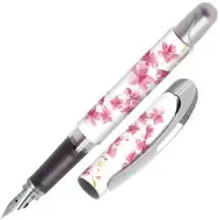ONLINE USV-Systeme Online Füller College Cherry Blossom, Feder M, für Rechtshänder, Kunststoff, Muster weiß/rosa