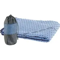 PEARL sports 2in1-Mikrofaser-Yoga-Handtuch & Auflage, saugfähig, rutschfest, blau