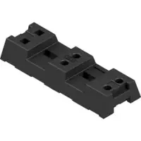 SCHAKE Bauzaunfuß aus Kunststoffrecycling, Länge: 800 mm, Höhe 125 mm, Breite 290 mm mit 4 Löchern (Ø 42 mm) und 2 x 40 mm x 40 mm 16 kg