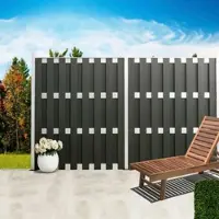 Prestige Home Living Outdoor WPC-Sichtschutzzaun CARMENO Pfosten mit Kappe, ca. 68 x 68 x 185 cm - Schwarz