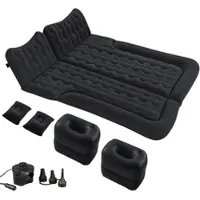 Lescars Aufblasbares XXL-Autobett 180 x 135 cm, mit 12-Volt-Luftpumpe & Tasche