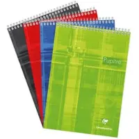 Clairefontaine 5x Notizblöcke Pupitre mit Doppelspirale, DIN A4 21x29,7cm, 80 Blatt, 90g, blanko - Sortiert 8150C