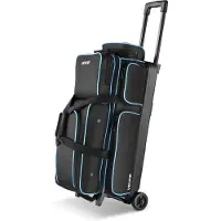 Vevor Bowlingballtasche für 3 Bälle mit Doppelrollen &amp; separatem Fach für Schuhe (bis US-Größe 16) &amp; übergroßer Zubehörtasche