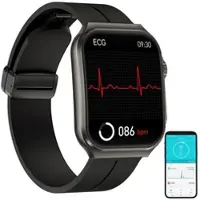 Newgen medicals Smarte Fitness-Uhr mit EKG-, Blutdruck- und Körpertemperatur-Anzeige