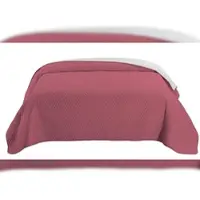 Wometo Tagesdecke 170x210 OEKO-TEX - rosa hellgrau Microfaser-Bezug wattiert gesteppt Wende-Design XXL Sofa Couch Bett Bettüberwurf