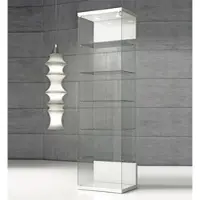 JTI-Vitrine Glasvitrine Weiß mit LED-Beleuchtung abschließbar JT-VE60
