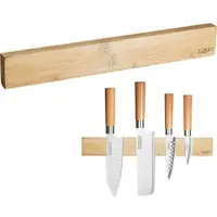 TokioKitchenWare Originelle Messer-Magnetleiste aus echtem Bambus-Holz