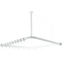 Hewi 801 Vorhangstange 801.34.14098 winklig, 900 x 900 mm, 18 Vorhangringe, signalweiß