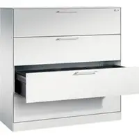C+P CP-Möbel Hängeregisterschrank Asisto C3000, Holz, 3-bahnig, 4 Schübe, lichtgrau