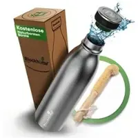 TOFFS Blockhütte Thermosflasche Premium Sport BH0014, Isolierflasche, Edelstahl, silber, 0,5 l