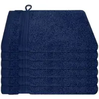 Dyckhoff Waschlappen Siena Set, tintenblau, 16 x 21 cm, Waschhandschuh, aus 100% Baumwolle, 500 g/m2, 6 Stück