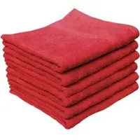 Dyckhoff Handtuch Planet Set, rot, 30 x 50 cm, Gästetuch mit Bordüre, aus 100% Baumwolle, 450 g/m2, 6 Stück