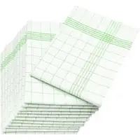 Zöllner Geschirrtuch 27200, 50 x 70 cm, 12 Stück, 50% Leinen, 50% Baumwolle, grün-weiß, kariert