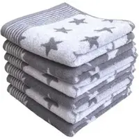 Dyckhoff Handtuch Stars, grau, 50 x 100 cm, aus 100% Baumwolle, 480 g/m2