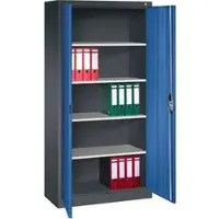 C+P CP-Möbel Aktenschrank Acurado, aus Metall, abschließbar, 93 x 195 x 40 cm (B/H/T) blau / anthrazit