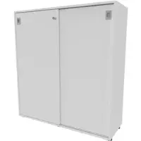 Quadrifoglio Schiebetürenschrank Idea, abschließbar, aus Holz mit 4 Fachböden, 120 x 131 x 45 cm (B/H/T), weiß